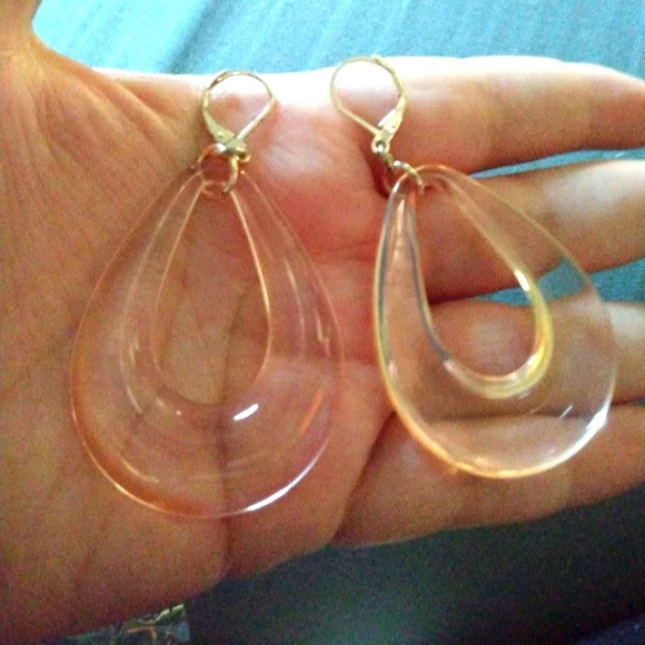NEW! Teardrop Dangle Earrings with Modern Design - Picture 1 of 3